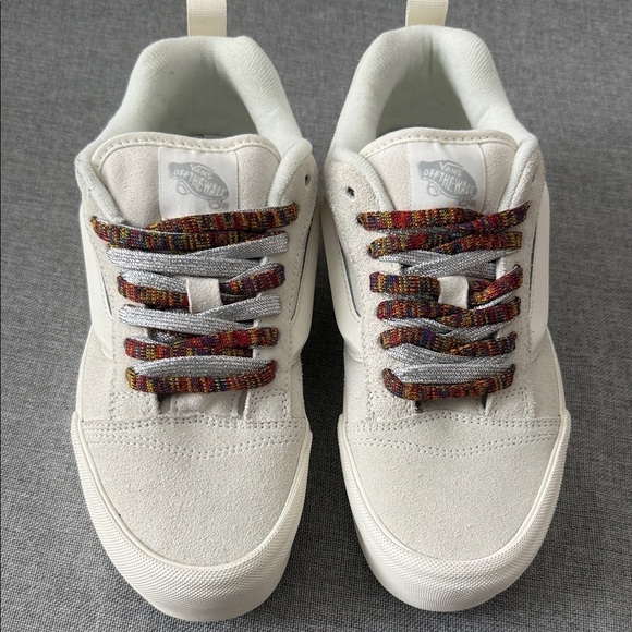 Vans Knu Stack Cream platform suede Sneakers with Multicolor Laces - Picture 2 of 10
